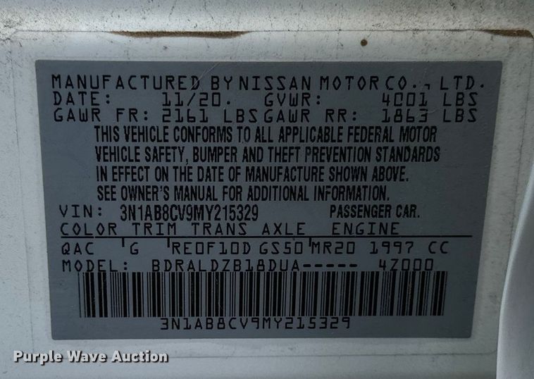 image for item OJ9943 2021 Nissan Sentra 