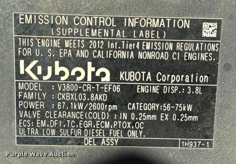 image for item DQ4198 Kubota M8560 MFWD tractor