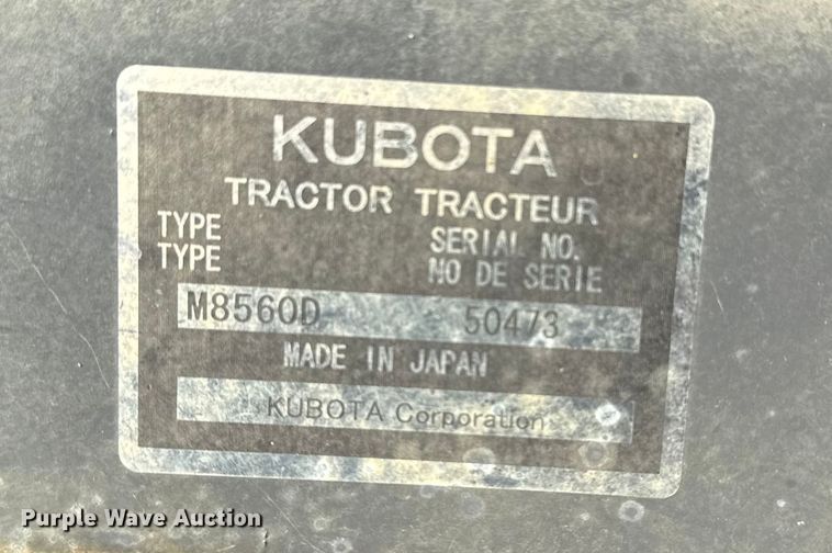 image for item DQ4198 Kubota M8560 MFWD tractor