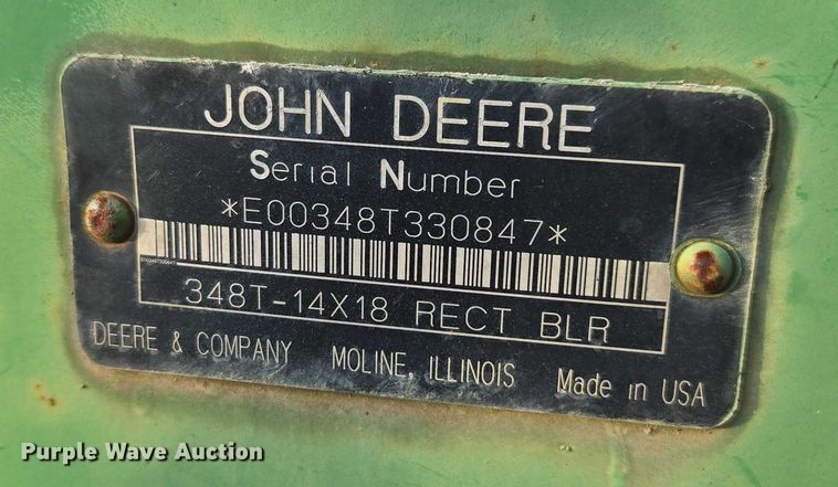 image for item DU2661 John Deere 348 small square baler