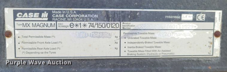 image for item EA2793 2001 Case IH MX200 tractor