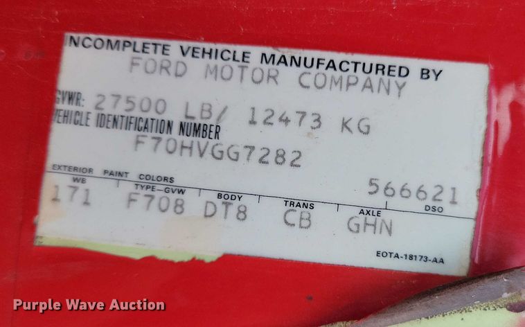 image for item EA2806 1980 Ford F700 grain truck