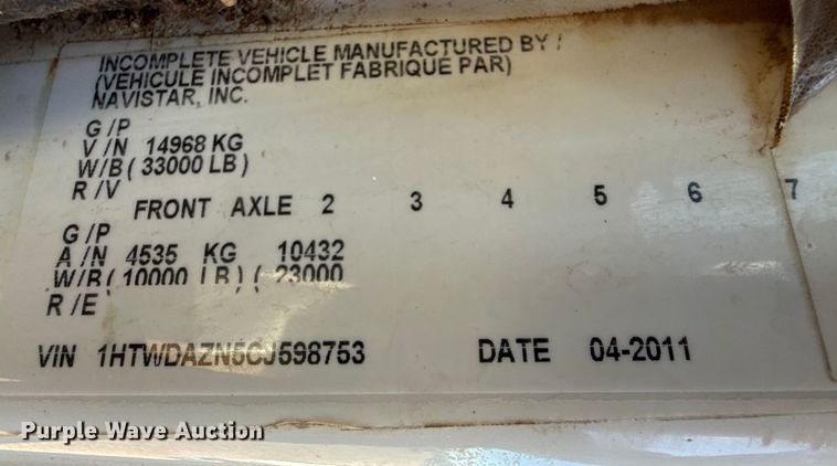 image for item EP2753 2012 International WorkStar 7400 feed mixer truck