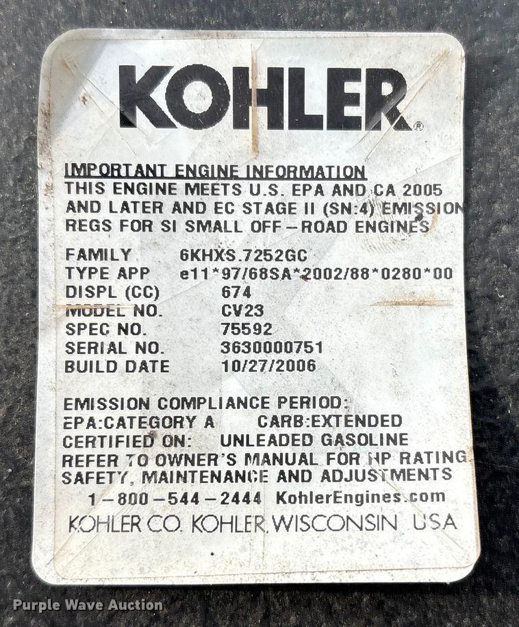 image for item FG2527 2007 Cub Cadet Z-Force ZTR lawn mower