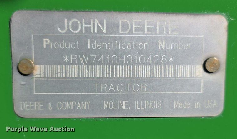 image for item FI0780 1998 John deere 7410 MFWD tractor