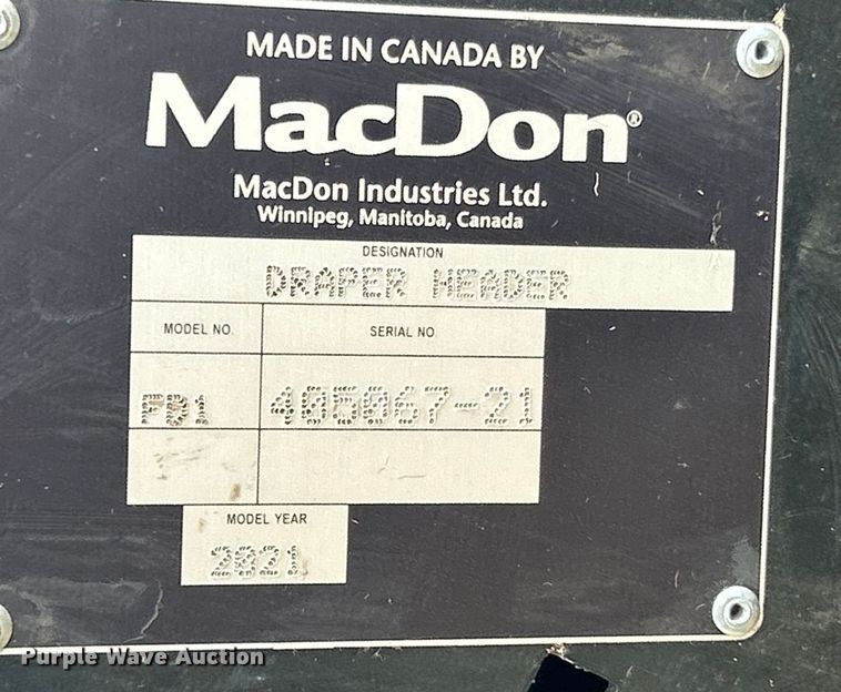 image for item YA1837 2021 MacDon FD140 flex draper head