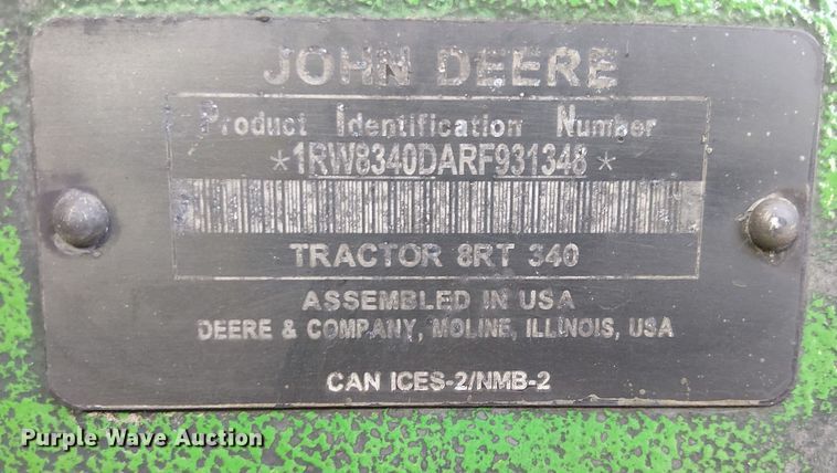 image for item YA1897 2024 John Deere 8RT 340 tractor