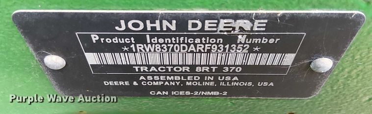 image for item YA1898 2024 John Deere 8RT 370 tractor