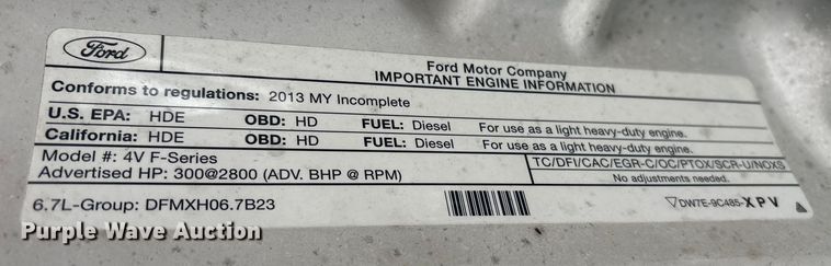 image for item DT2781 2013 Ford F550 flatbed truck