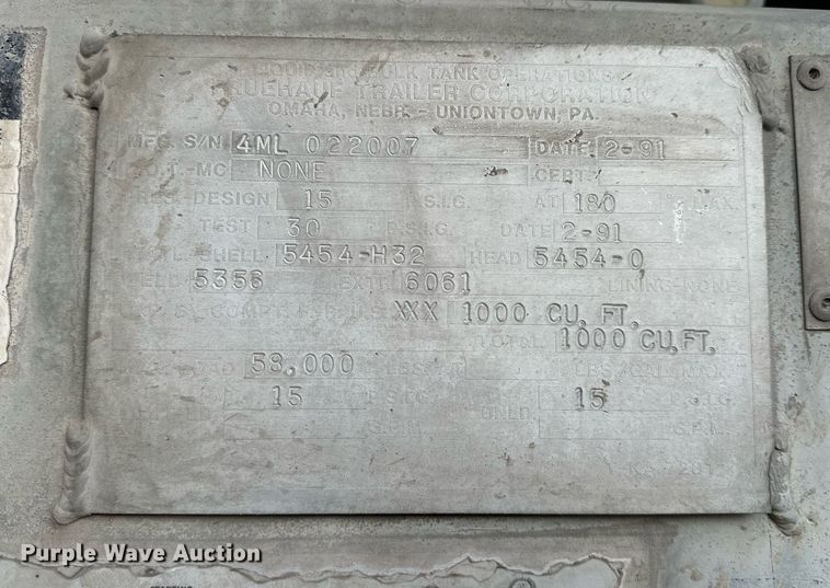 image for item DT6518 1991 Fruehauf HAB-F2-J pneumatic dry bulk trailer