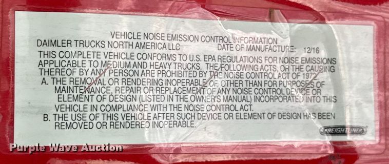 image for item DW5071 2017 Freightliner Cascadia semi truck