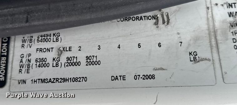 image for item DW6734 2009 International 4400 truck cab and chassis