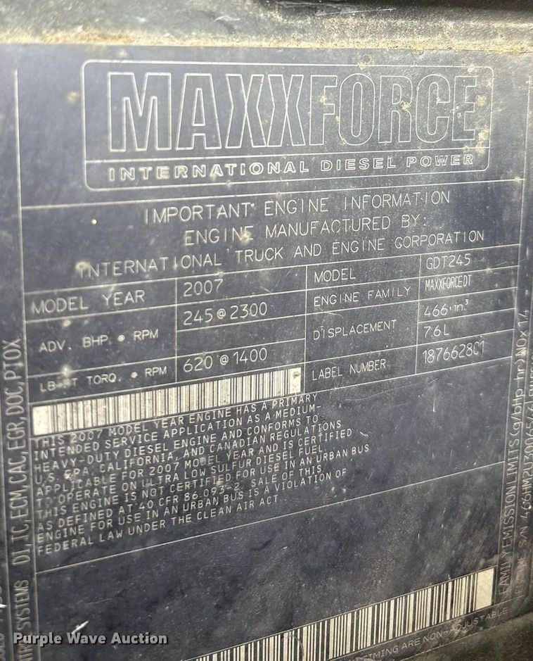 image for item EA7898 2008 International MA025 box truck