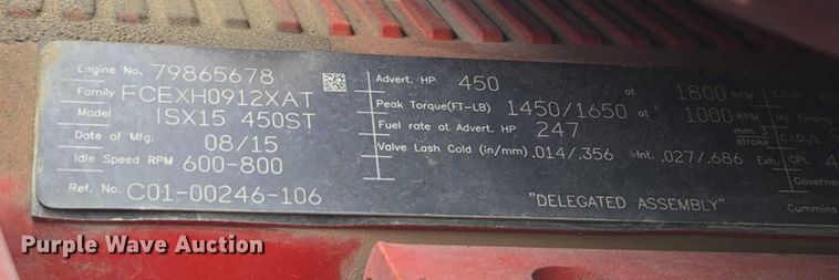 image for item EB1212 2016 Freightliner Cascadia semi truck