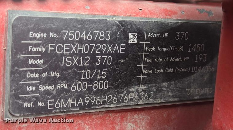 image for item EB1221 2016 Kenworth T800 box truck