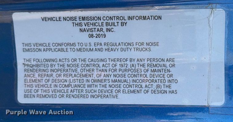 image for item ED5088 2020 International LT625 semi truck