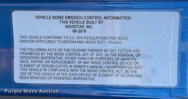 image for item ED5089 2020 International LT625 semi truck