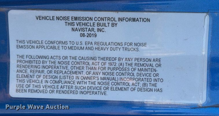 image for item ED5092 2020 International LT625 semi truck