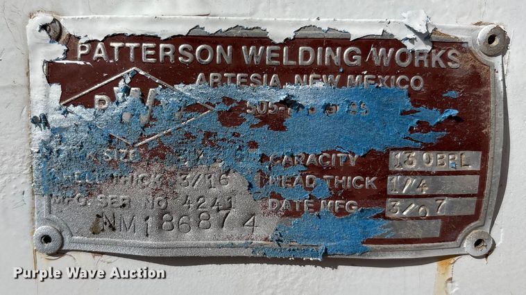 image for item EF6306 2007 Shop Built 130BBL vacuum trailer