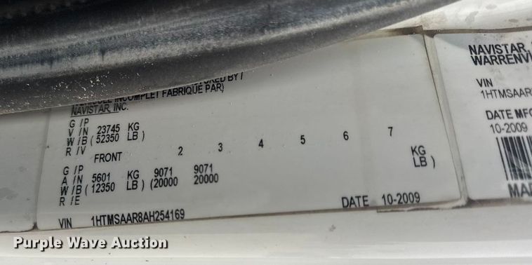 image for item EN0826 2010 International 4400 truck cab and chassis