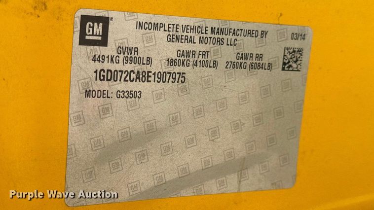 image for item EN0870 2014 GMC Savana 3500 box truck