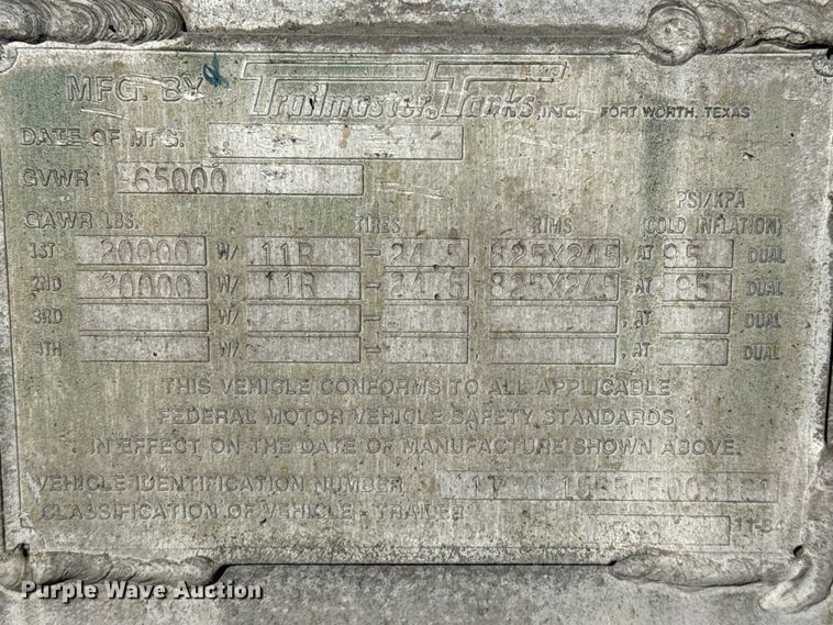 image for item EP2756 1987 Trailmaster Tanks, Inc. tank trailer