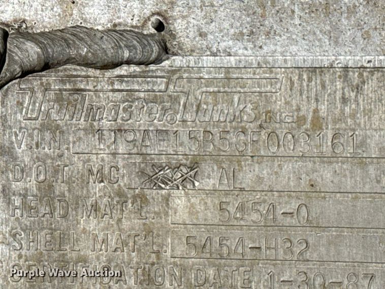 image for item EP2756 1987 Trailmaster Tanks, Inc. tank trailer