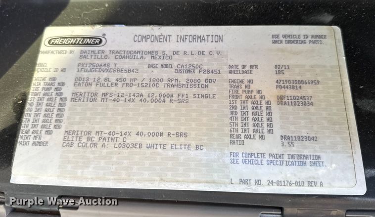 image for item FB0540 2012 Freightliner Cascadia semi truck