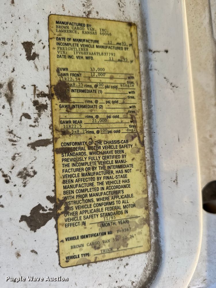 image for item FB0546 1996 Freightliner FL70 dump flatbed truck