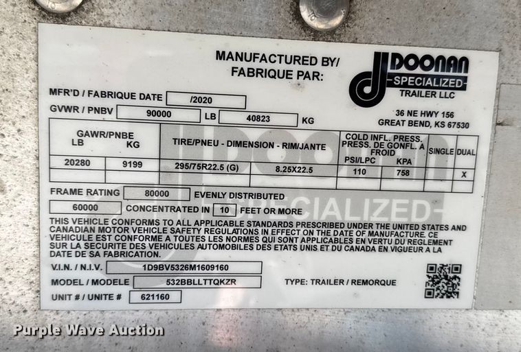 image for item FB0588 2021 Doonan  flatbed trailer