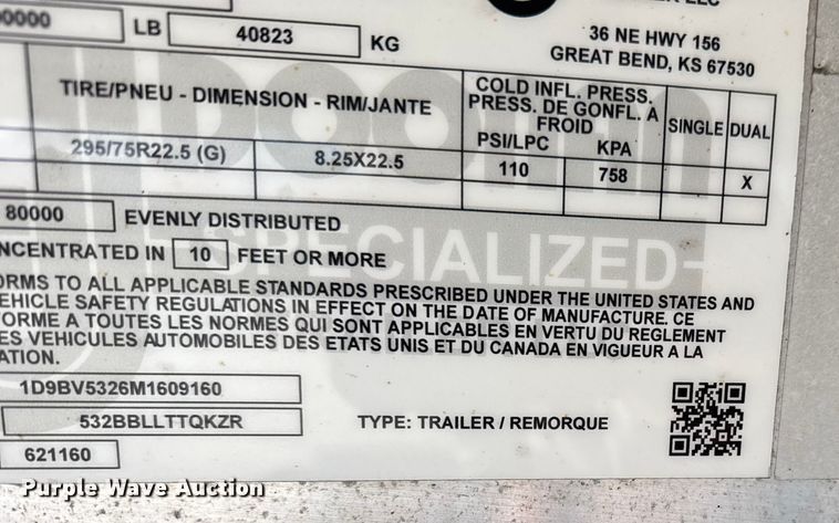 image for item FB0588 2021 Doonan  flatbed trailer