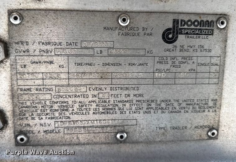 image for item FB0592 2021 Doonan  flatbed trailer