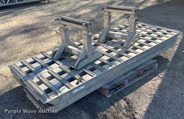 image for item FB0596 (4) drop deck trailer ramps with connector