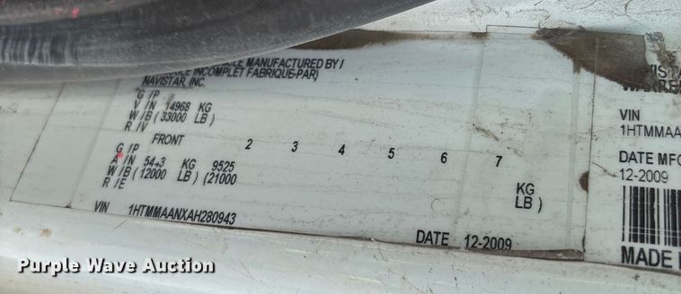 image for item YA0835 2010 International 4300 truck cab and chassis