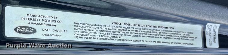 image for item YA0950 2019 Peterbilt 579 semi truck