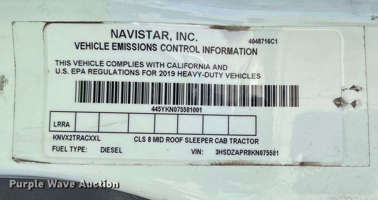 image for item YA1151 2019 International LT625 semi truck