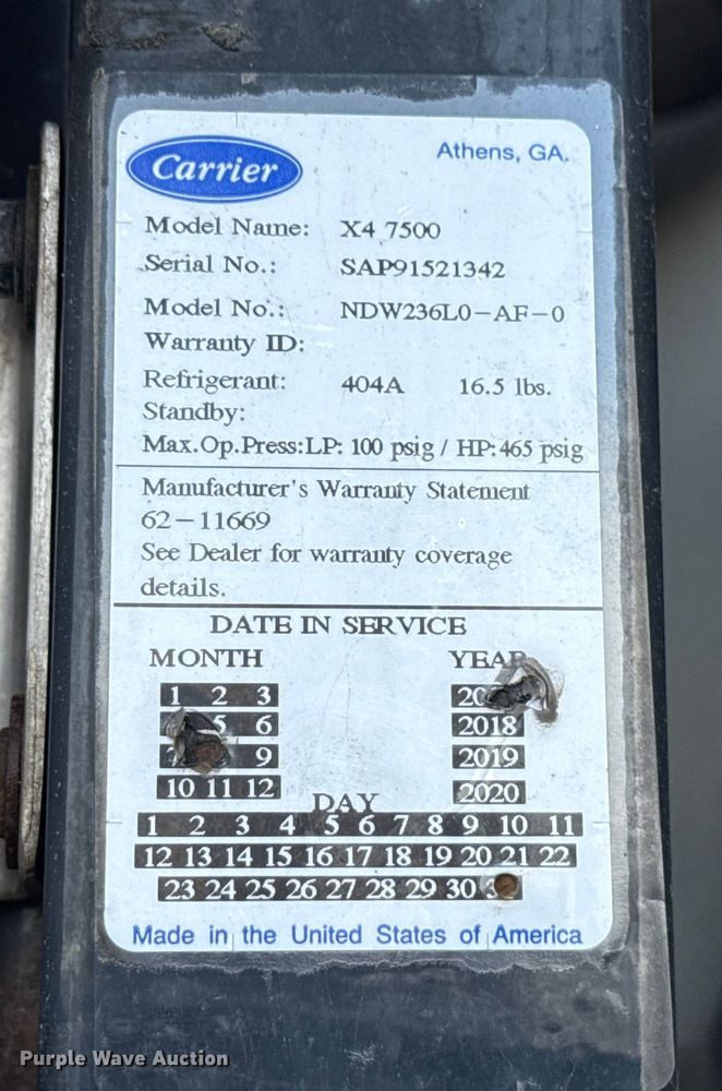 image for item YA1385 2018 Utility VS2RA refrigerated van trailer