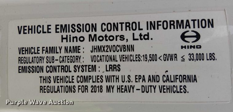 image for item YA1506 2018 Hino 268A flatbed truck