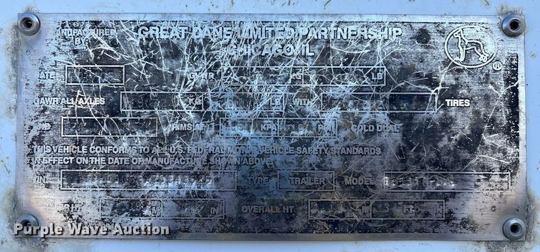 image for item YA1652 2007 Great Dane 7311TP-SAL dry van trailer