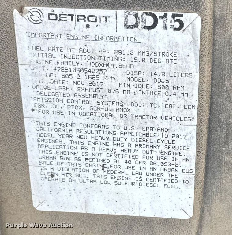 image for item YA1675 2018 Freightliner Cascadia semi truck