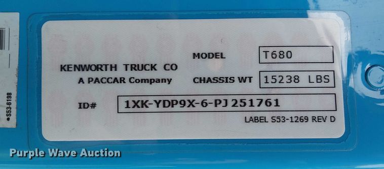 image for item YA1809 2023 Kenworth T680 semi truck