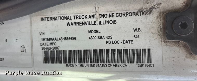 image for item YA1931 2008 International 4300 box truck