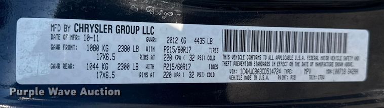 image for item DQ4212 2012 Jeep Compass SUV