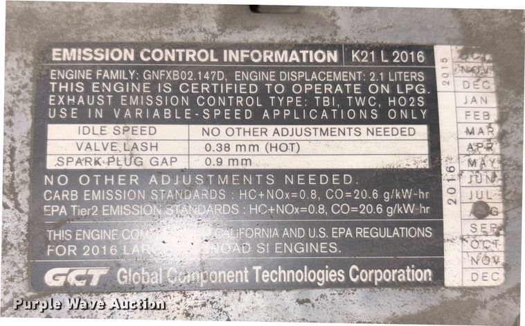image for item DU0358 2017 UniCarriers PF50 forklift