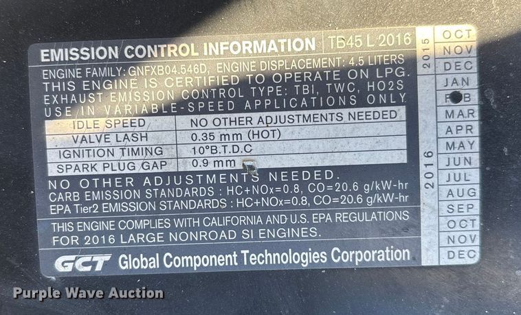 image for item DU0373 2016 UniCarriers PF80YLP forklift