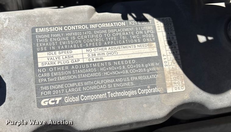 image for item DU0374 2017 UniCarriers PF50 forklift