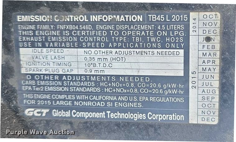 image for item DU2691 2016 UniCarriers PF80YLP forklift