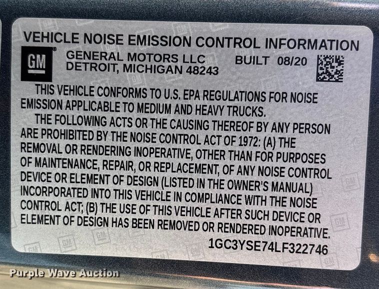 image for item DW7388 2020 Chevrolet Silverado 3500HD pickup truck