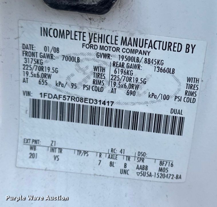 image for item EA2232 2008 Ford F550 flatbed truck