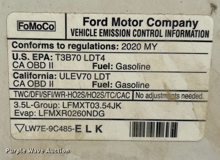 image for item EA2258 2020 Ford F150 Crew Cab pickup truck